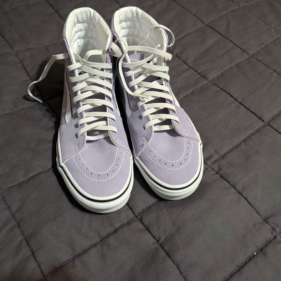 Vans Women's High-Top Sneakers - Lavender and White - Picture 2 of 3